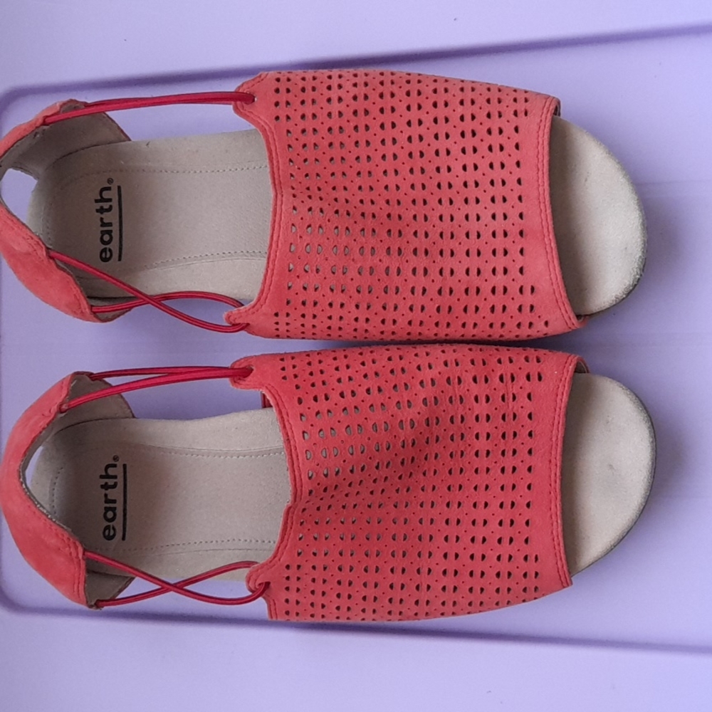 Earth Orange Suede Sandals 8W